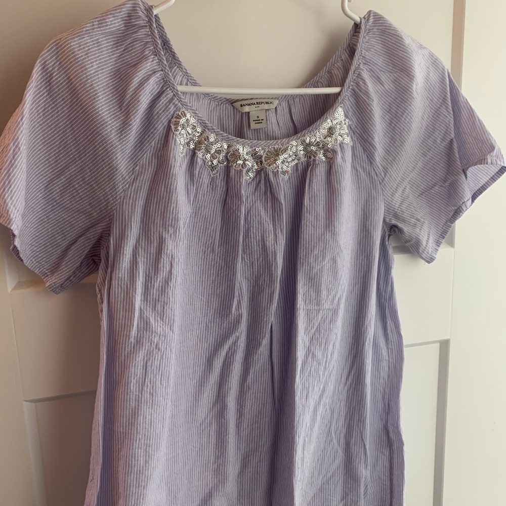 Banana republic purple sequin shirt